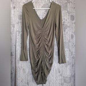 Fashion Nova Olive Ruched Dress